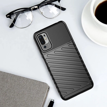 Thunder Case Flexibel Robuste Panzer Handyhülle TPU Schutzhülle für Xiaomi Redmi Note 10 5G / Poco M3 Pro schwarz