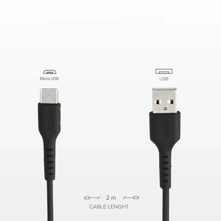 SBS TECABLEMICRO2K USB-A - Micro-USB Cable 2 m - Black