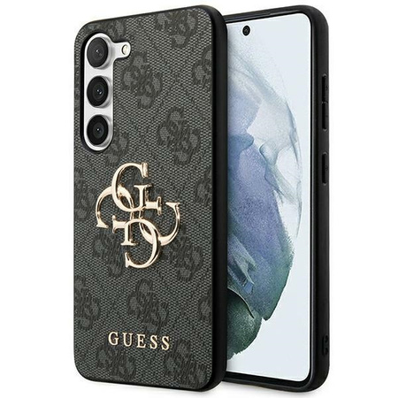 Oryginalne Etui GUESS Hardcase GUHCS24S4GMGGR do Samsung S24 (Leather 4G Metal Logo / czarny)