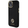 Original Case APPLE IPHONE 15 Guess Hardcase Silicone Logo Strass 4G (GUHCP15SM4DGPK) black