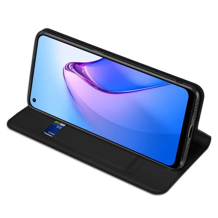 Dux Ducis Skin Pro Hülle für Oppo Reno 8 Flip Cover Card Wallet Stand schwarz