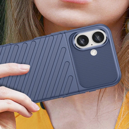 Thunder Case Silikonhülle für iPhone 16 – blau