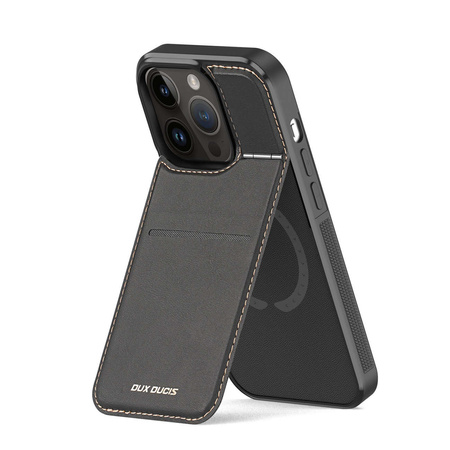 3-in-1-Hülle für iPhone 13 Pro mit MagSafe Wallet RFID-blockierender Ständer Dux Ducis Rafi Mag – Schwarz