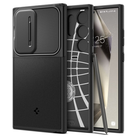 Spigen Optik Armor Hülle für Samsung Galaxy S24 Ultra – Schwarz
