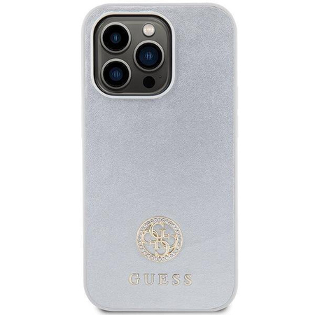 Original Case APPLE IPHONE 15 PRO Guess Hardcase Strass Metal Logo (GUHCP15LPS4DGPS) silver