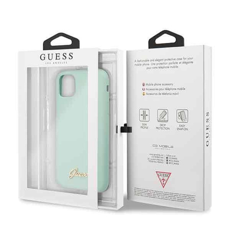 Etui Guess GUHCN58LSLMGGR iPhone 11 Pro zielony/green hard case Silicone Vintage Gold Logo