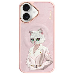 Etui Nimmy Magnetic fashion cute pet MagSafe do iPhone 16 różowy
