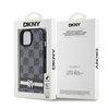 DKNY DKHCP15SPCPTSSK iPhone 15 / 14 / 13 6.1" czarny/black hardcase Leather Checkered Mono Pattern & Printed Stripes