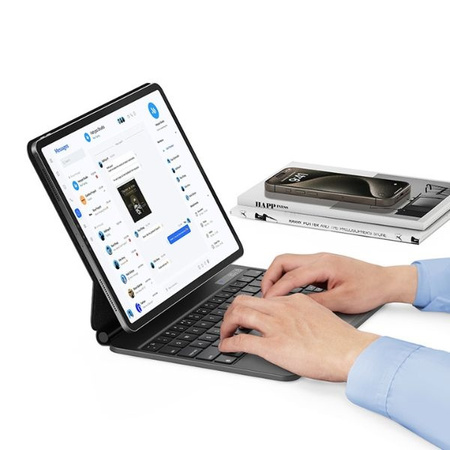 USAMS Etui ochronne z klawiaturą iPad Pro 12,9" czarny/black Miaoke Series IPP12MG01 (US-BH876)