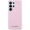 Original Case SAMSUNG GALAXY S25 ULTRA Karl Lagerfeld Saffiano Full Wrapped Elongated Metal Logo MagSafe pink