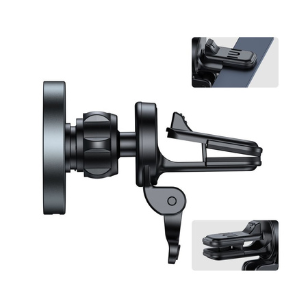 Uchwyt Samochodowy z Ładowaniem Indukcyjnym 15W MagSafe do Kratki Nawiewu Tech-Protect MM15W-V5 czarny