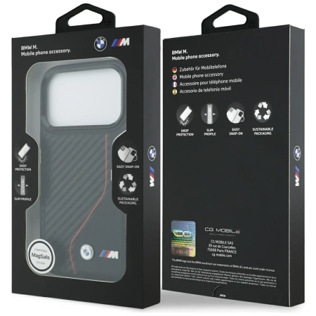 BMW M Carbon Line &amp; Logo MagSafe Case for iPhone 17 Pro - Red