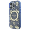 Original Handyhülle IPHONE 16 PRO Guess Hardcase IML Peony On 4G Background MagSafe (GUHMP16LH4PYEEB) blau