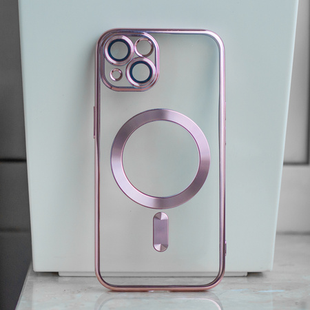 Nakładka Color Chrome Mag do iPhone 16 6,1&quot; różowo-złota