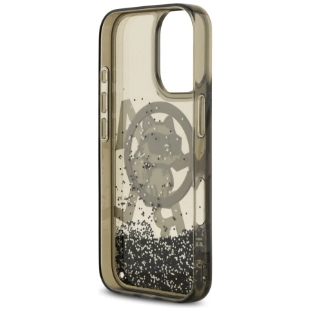 Karl Lagerfeld Liquid Glitter Choupette Logo MagSafe iPhone 17 Hülle - Schwarz