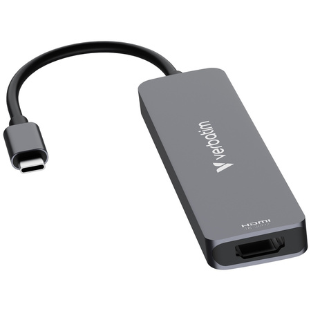 Adapter Hub Verbatim USB-C/HDMI/USB-A     3.2/USB-A 2.0/SD/microSD aluminiowy 32156
