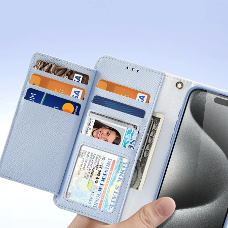 Dux Ducis Lawa Lederhülle für iPhone 15 Pro - Blau