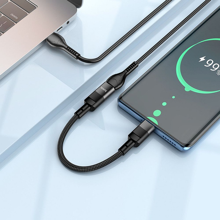 HOCO adapter Typ C (męski) do iPhone Lightning 8-pin (żeński) U107 10cm czarna