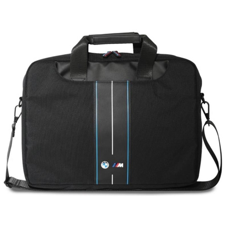 BMW Nylon Blue Stripe - Torba na notebooka 16" (czarny)