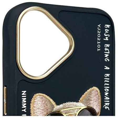 Nimmy etui iPhone 16 6.1" czarny/black    Glasses Cool Dog