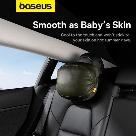 Poduszka Baseus ComfortRide Series na zagłówek samochodowy z 2 materiałami - ciemnozielona