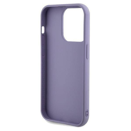 Etui Guess Sequin Script Metal na iPhone 14 Pro Max - fioletowe