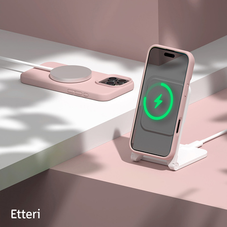 Nakładka Etteri Silicone Mag do iPhone 16 Pro Max 6,9" jasnoróżowa