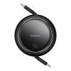 Baseus Free2Draw Mini USB-C – USB-C 100 W 1 m einziehbares Kabel – Schwarz