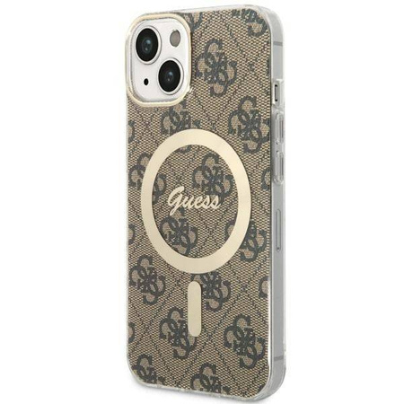 Guess GUHMP14SP4RPSW iPhone 14 6,1" brązowy/brown hardcase 4G Printed Stripes MagSafe