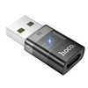 HOCO adapter USB A (męski) do Typ C (żeński) UA36C transparentny czarny