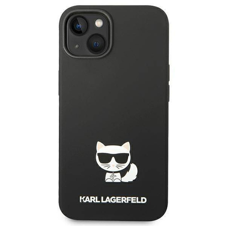 Original Case IPHONE 14 PLUS Karl Lagerfeld Hardcase Silicone Choupette Body (KLHCP14MSLCTBK) black