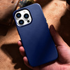 iCarer Case Leather genuine leather case for iPhone 14 Pro Max blau (WMI14220708-BU) (MagSafe compatible)