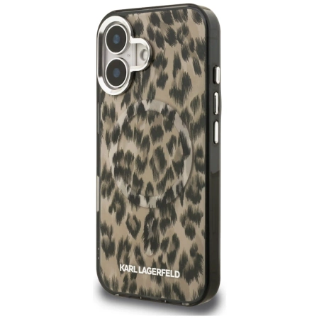 Karl Lagerfeld IML Leopard Pattern MagSafe Case für iPhone 16 - Braun