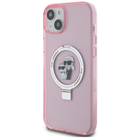 Guess nakładka do iPhone 15 Plus 6,7&quot; KLHMP15MHMRSKCP różowa C MAGSAFE RINGSTAND KC