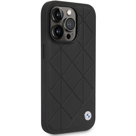 Original Case IPHONE 14 PRO BMW Leather Quilted (BMHCP14L22RQDK) black