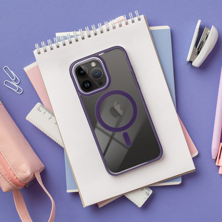 Futerał Color Edge Mag Cover kompatybilny z MagSafe do IPHONE 15 PRO fioletowy
