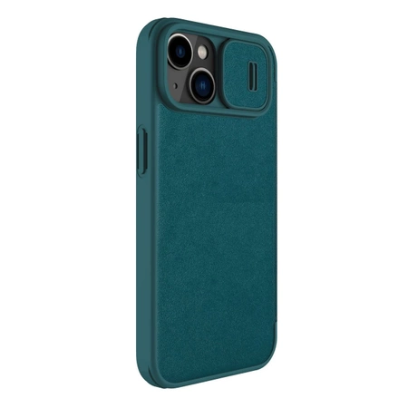 Nillkin Qin Leder Pro Hülle iPhone 14 Plus Kamerahülle Holsterhülle Klapphülle Grün