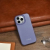 iCarer CE Premium Leather Folio Case skórzane etui iPhone 14 Pro z klapką magnetyczne MagSafe jasnofioletowy (WMI14220714-LP)