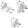 Adapter podróżny 4smarts Worldplug do    GaN Flex, Hybrid Charger 6in1, FlatPlug Slim (UK, EU, AU) 3 szt biały