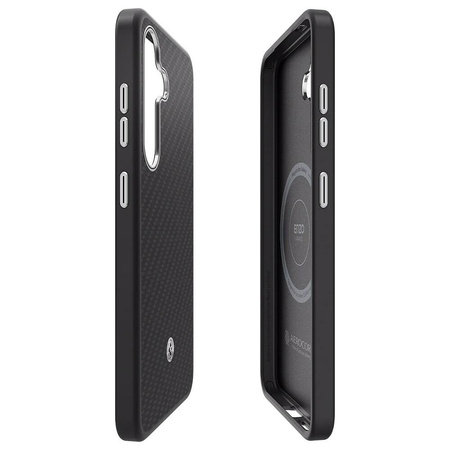 Samsung nakładka Enzo Aramid do Samsung Galaxy S25 Czarno-Srebrna