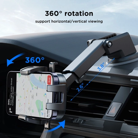 Joyroom JR-OK6 car phone holder on the dashboard - black