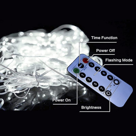 Kurtyna Ledowa (100 lampek LED) 3m x 1m COLD WHITE / ZIMNY BIAŁY