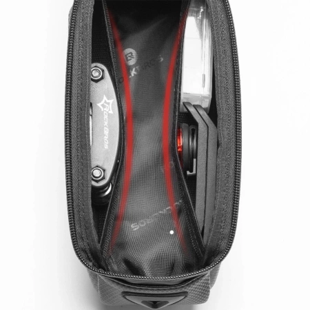 Sakwa rowerowa Rockbros B68 na ramę pancerna z kieszonką na telefon i pokrowcem 1.7l - czarna