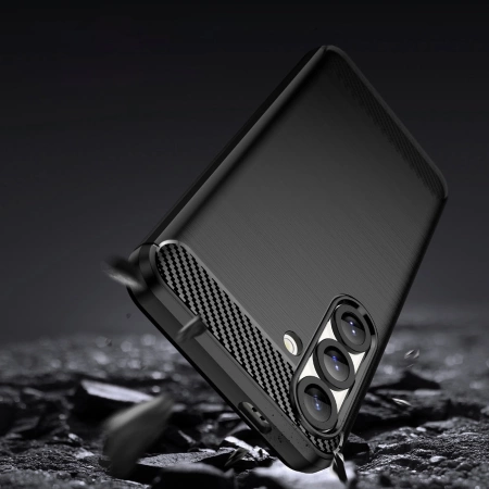 Carbon Case Flexibles Silikon für Xiaomi Poco F7 Ultra - Schwarz