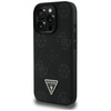 Guess Grained Hot Stamp Peony Triangle Logo MagSafe - Etui do iPhone 16 Pro Max (czarny)
