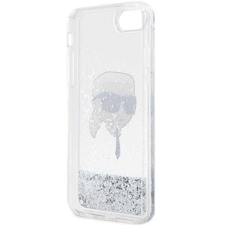 Karl Lagerfeld KLHCI8LNKHCH iPhone 7/8/ SE 2020/2022 silver/silver hardcase Glitter Karl Head