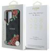 Oryginalne Etui SAMSUNG GALAXY S25 ULTRA Guess Leather 4G Flowers Print Metal Classic Logo MagSafe czarne
