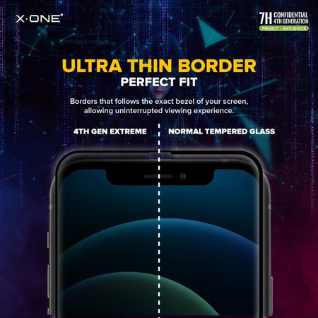 Szkło hartowane X-ONE Extreme Shock Eliminator 4th gen. Privacy - do iPhone 14 Pro