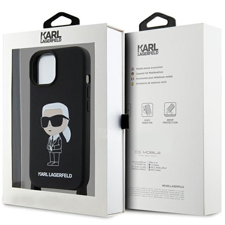 Etui Karl Lagerfeld Crossbody Silicone Ikonik do iPhone 15 - czarne