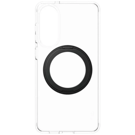 Etui CARE by PanzerGlass Feature Black Kickstand & QI na Samsung Galaxy S25 Edge - przezroczyste